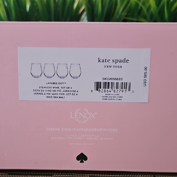 Kate Spade Stemless Wine Set Of 4 - Picture 4 of 5